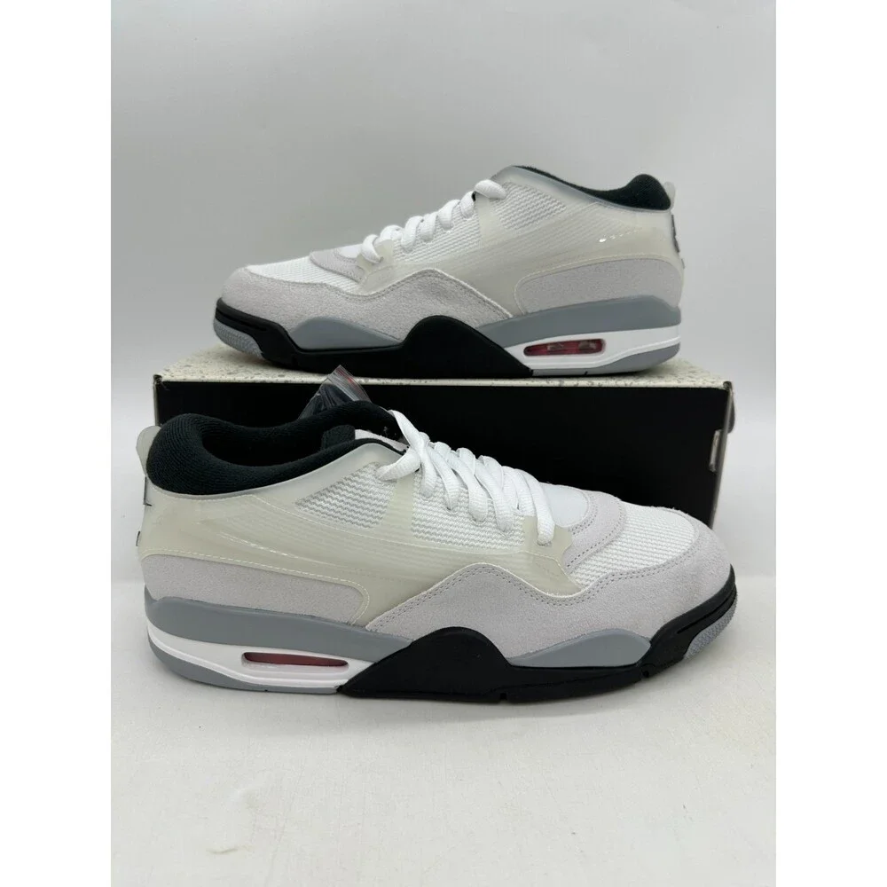 Air Jordan 4 RM Men's Size 14 White Grey Suede Athletic Shoes FQ7939 108
